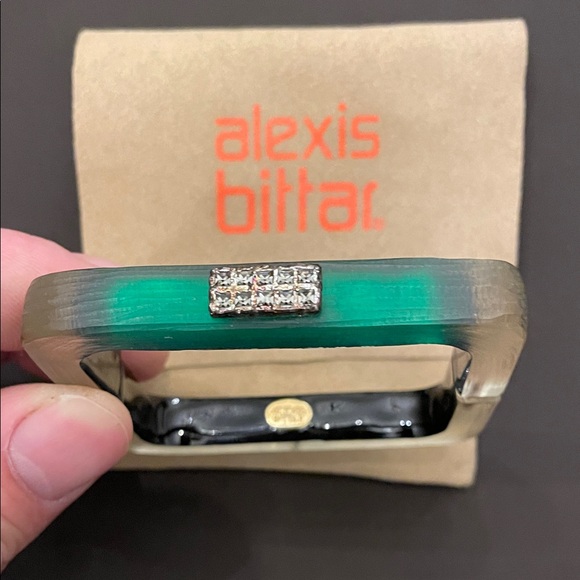 Alexis Bittar Emerald and Silver Wristband